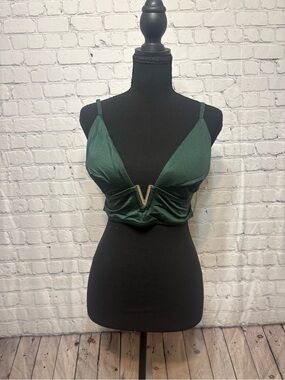 Victoria's Secret Deep Green V-Accent Bikini Top & Bottoms
